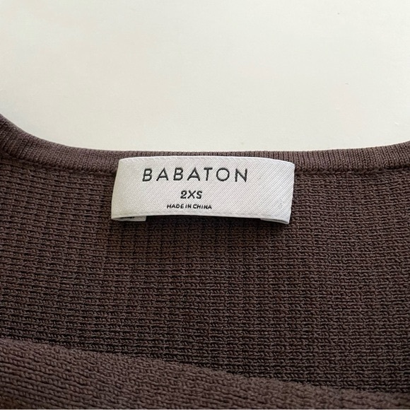 Aritzia Babaton Sculpt Knit Squareneck Ribbed Long Tank in Rich Mocha Brown - Picture 6 of 10